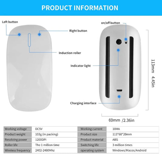 Wireless Bluetooth Magic Computer Mouse Dual-Mode